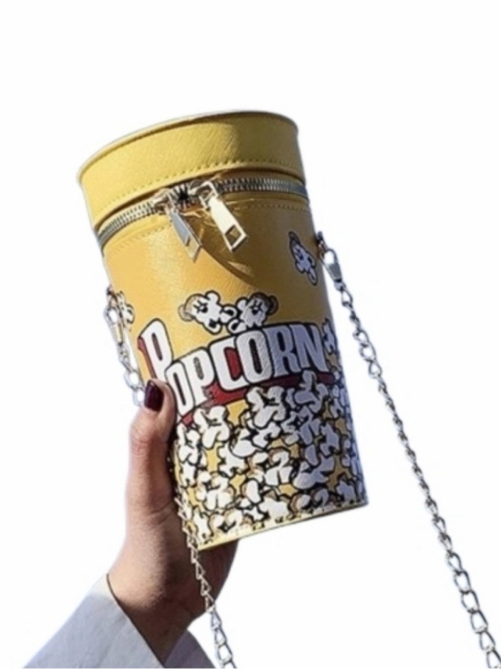 Yellow Popcorn Print Crossbody Bag